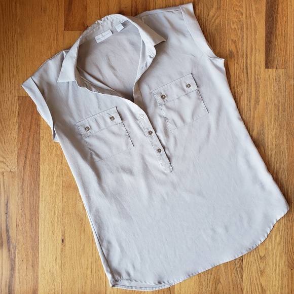 New York & Company Tops - NY&C Capped Sleeve Button Front Top